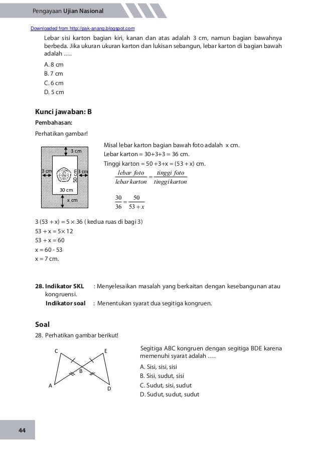 Materi Pengayaan Un Matematikasmp Mts 2014