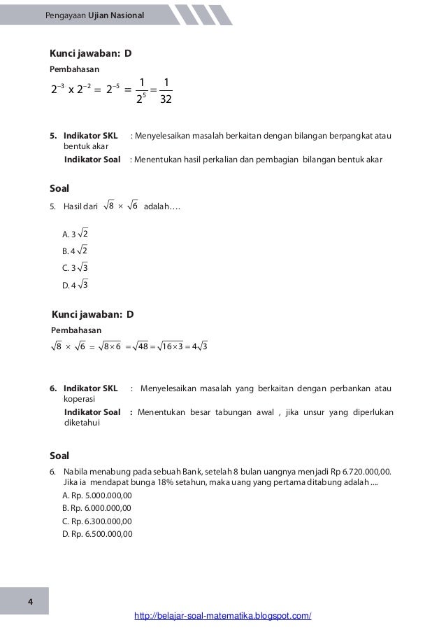 Download Materi Pengayaan Un Matematika Smp Mts 2014