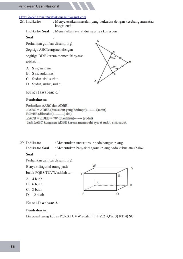 Materi Pengayaan Un Matematika Smp Untuk Un 2015