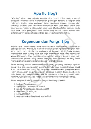 Materi pengenalan blog