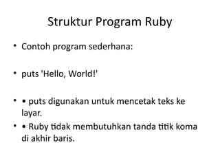 ruby basics | pptx Images High Quality Grahic Materi Pengenalan Dasar -Dasar Pemrograman Ruby.pptx