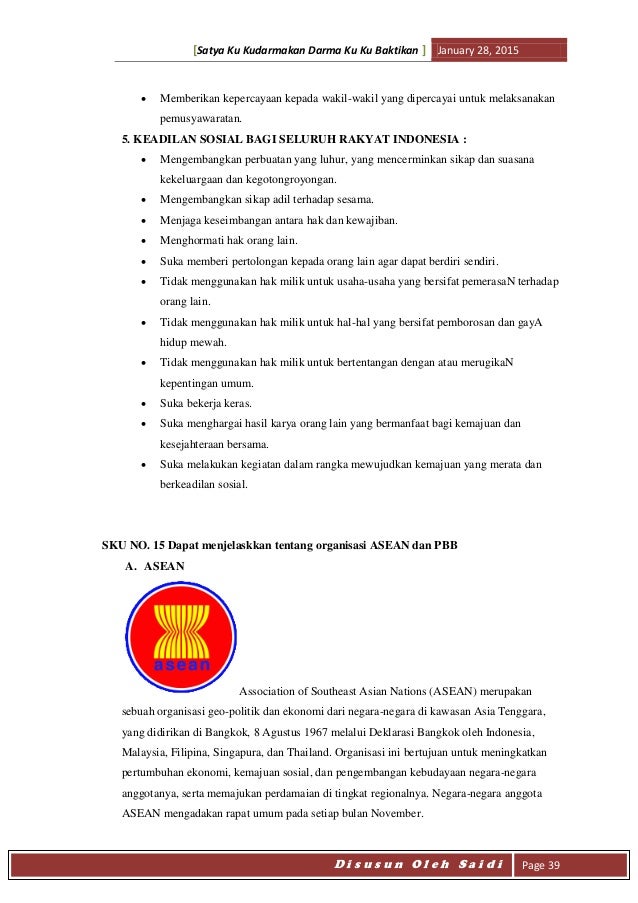 Materi pengisian sku penegak bantara