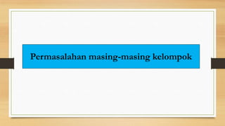 Permasalahan masing-masing kelompok

 