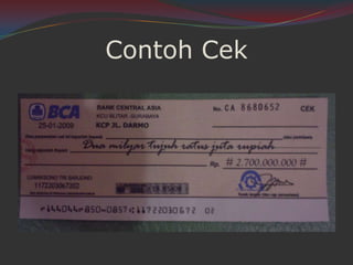 Contoh Cek