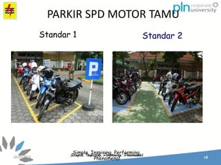 Simple, Inspiring, Performing,
Phenomenal
PARKIR SPD MOTOR TAMU
62
Standar 1 Standar 2
 
