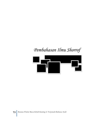 73 Rumus Pintar Baca Kitab Kuning & Terjemah Bahasa Arab
Pembahasan Ilmu Shorrof
 