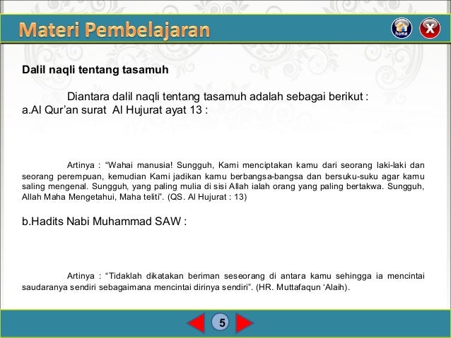 Materi qanaah dan tasamuh