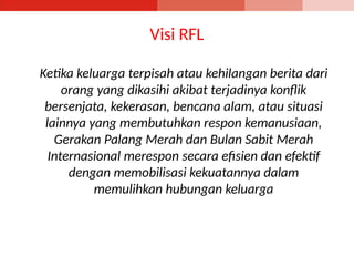 Comprehensive Overview of Restoring Family Links (RFL) by PMI Indonesia ...
