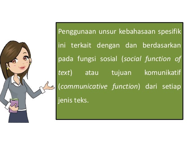 Materi social function, generic structure, and language