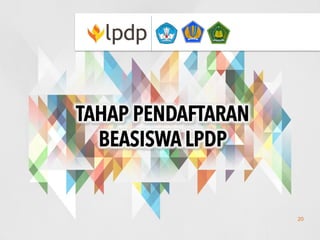 TAHAP PENDAFTARAN
BEASISWA LPDP
20
 