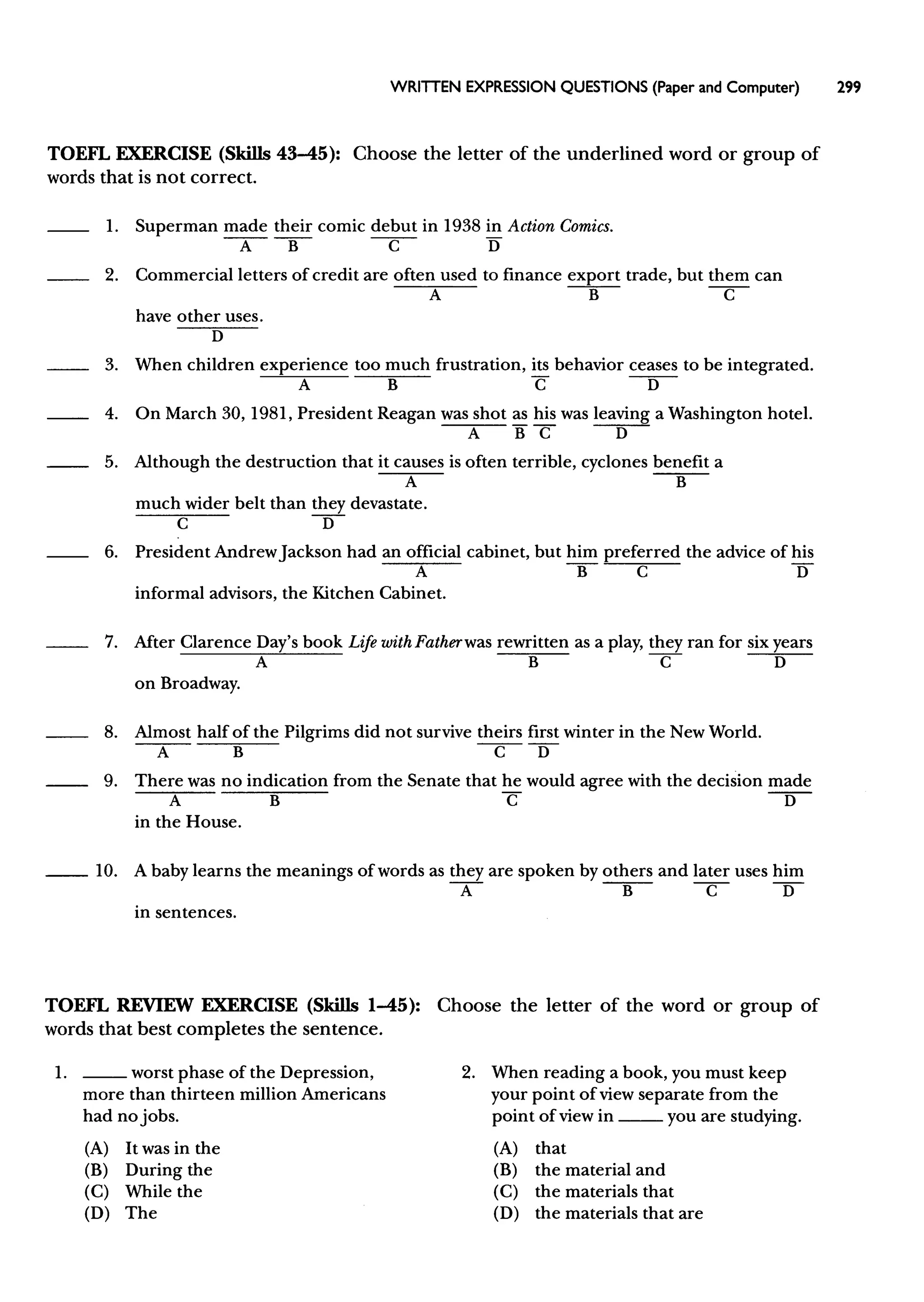Materi Structure & Written Expression TOEFL & Key Answer (Deborah_Phillips_Longman Complete Course for the TOEFL Test Preparation)