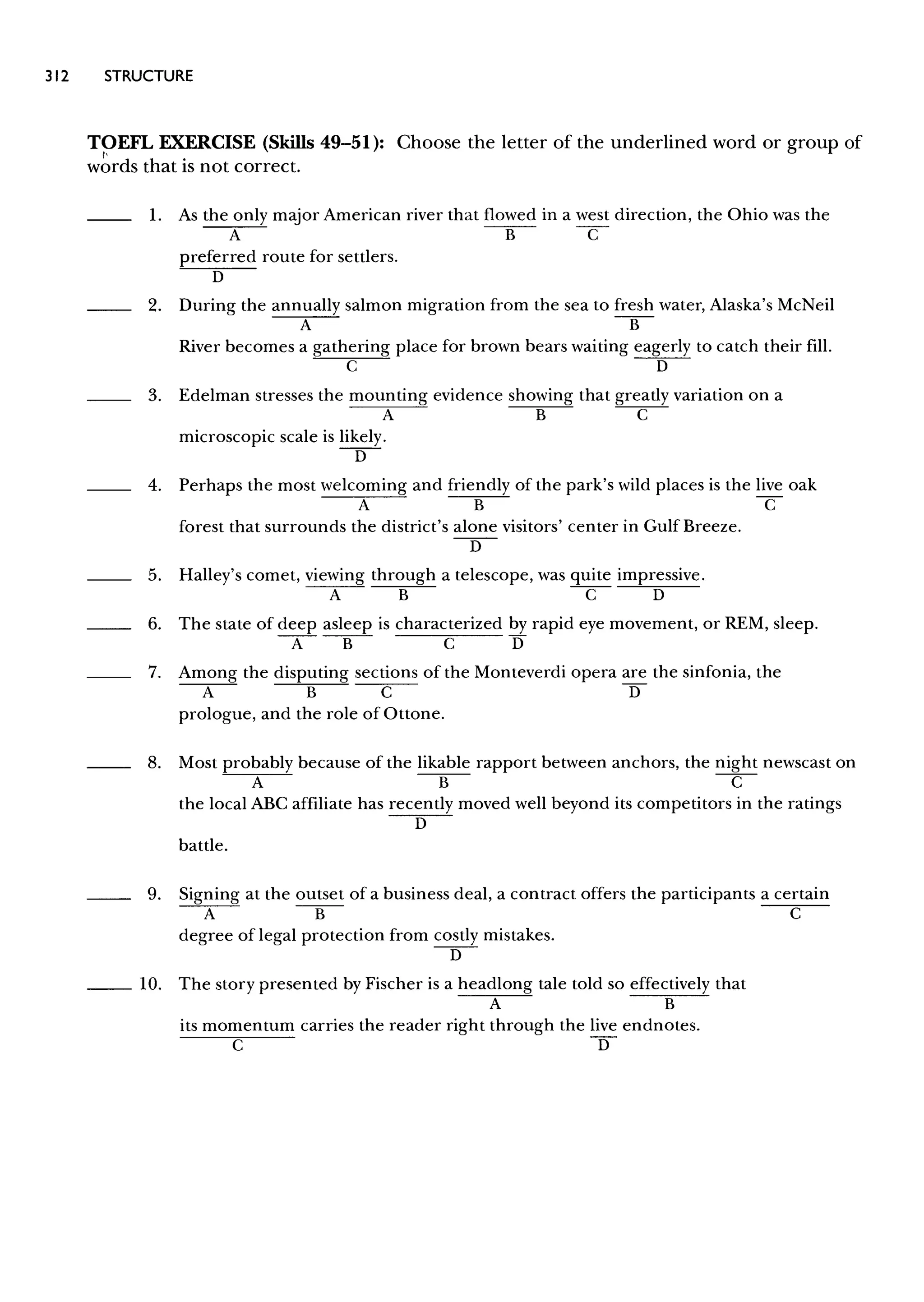 Materi Structure & Written Expression TOEFL & Key Answer (Deborah_Phillips_Longman Complete Course for the TOEFL Test Preparation)