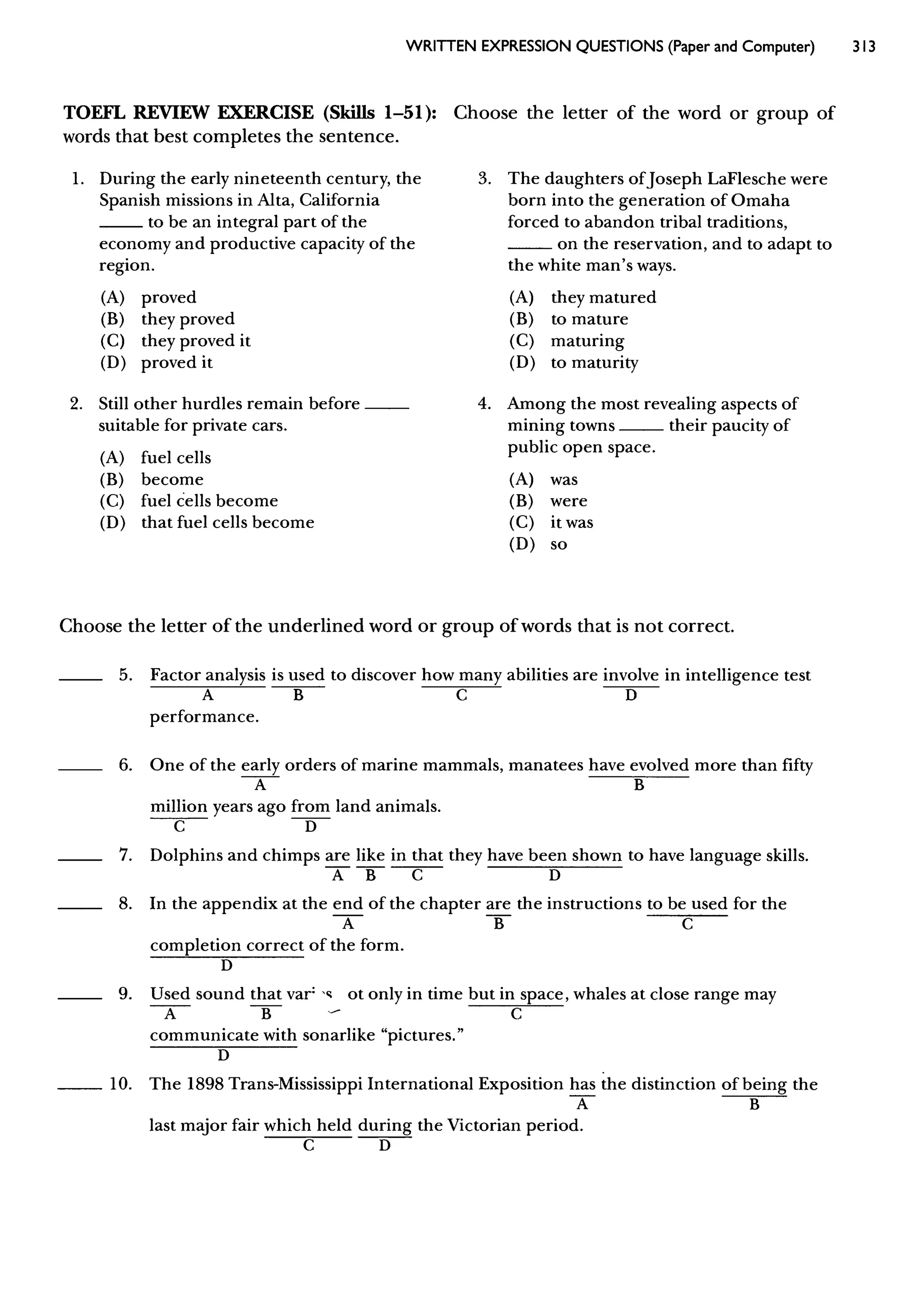 Materi Structure & Written Expression TOEFL & Key Answer (Deborah_Phillips_Longman Complete Course for the TOEFL Test Preparation)
