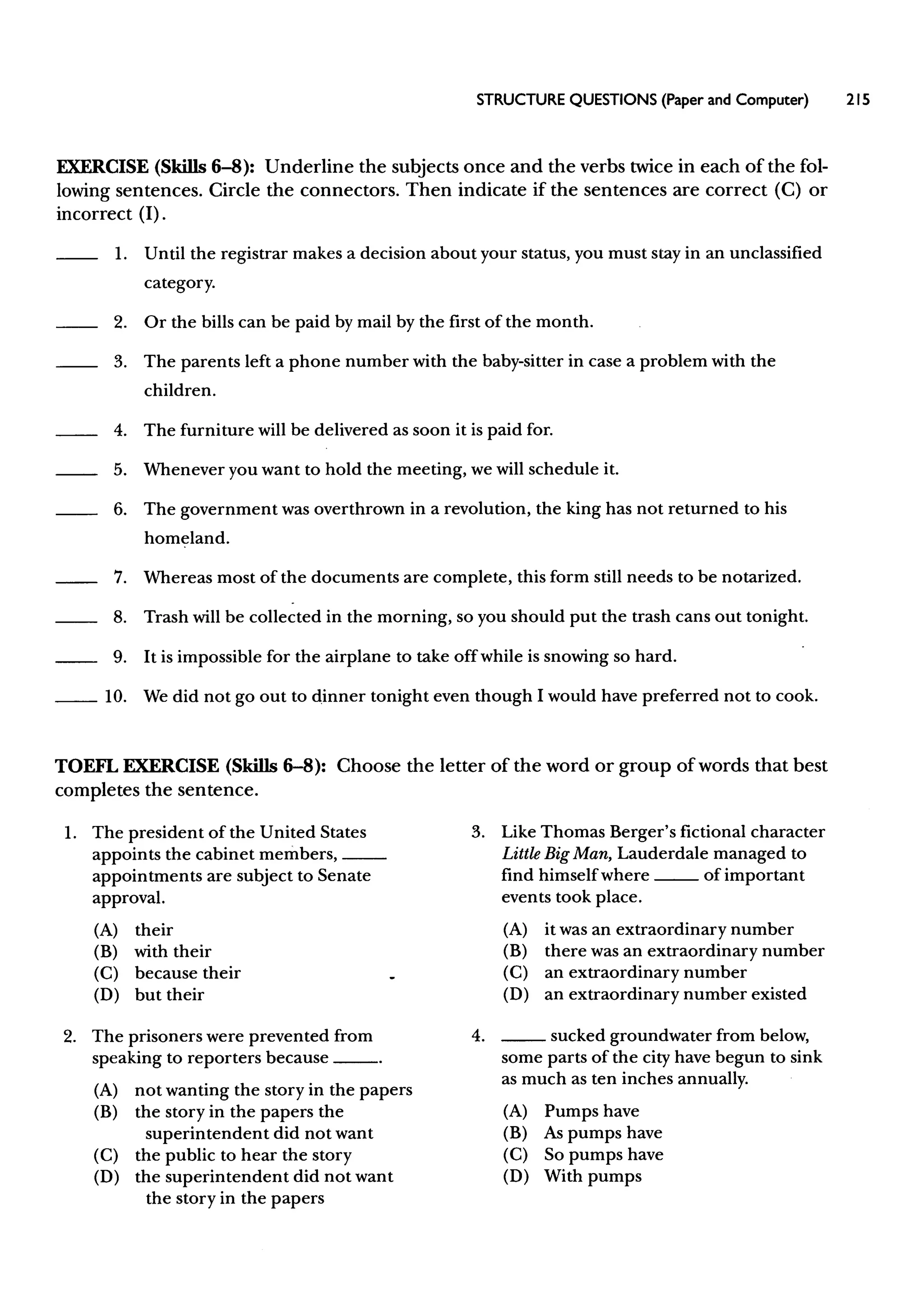 Materi Structure & Written Expression TOEFL & Key Answer (Deborah_Phillips_Longman Complete Course for the TOEFL Test Preparation)