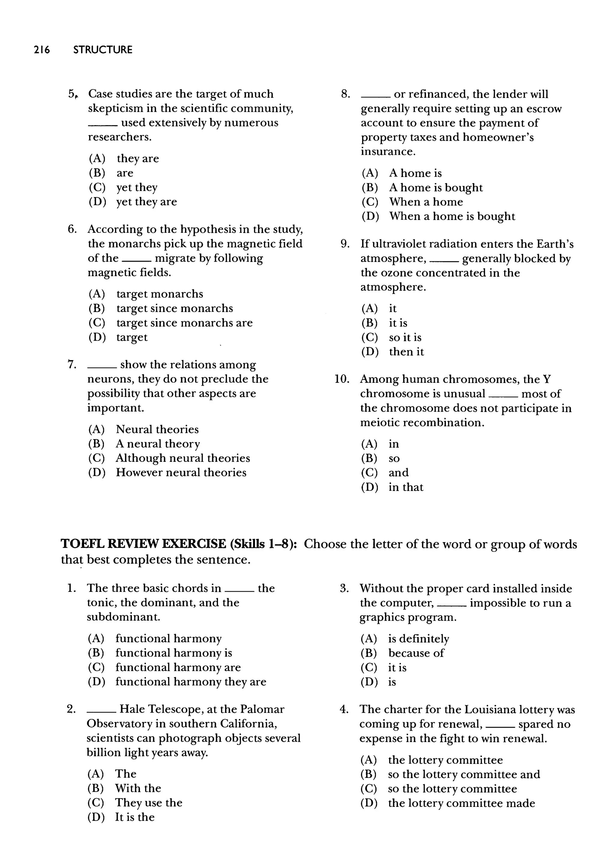 Materi Structure & Written Expression TOEFL & Key Answer (Deborah_Phillips_Longman Complete Course for the TOEFL Test Preparation)