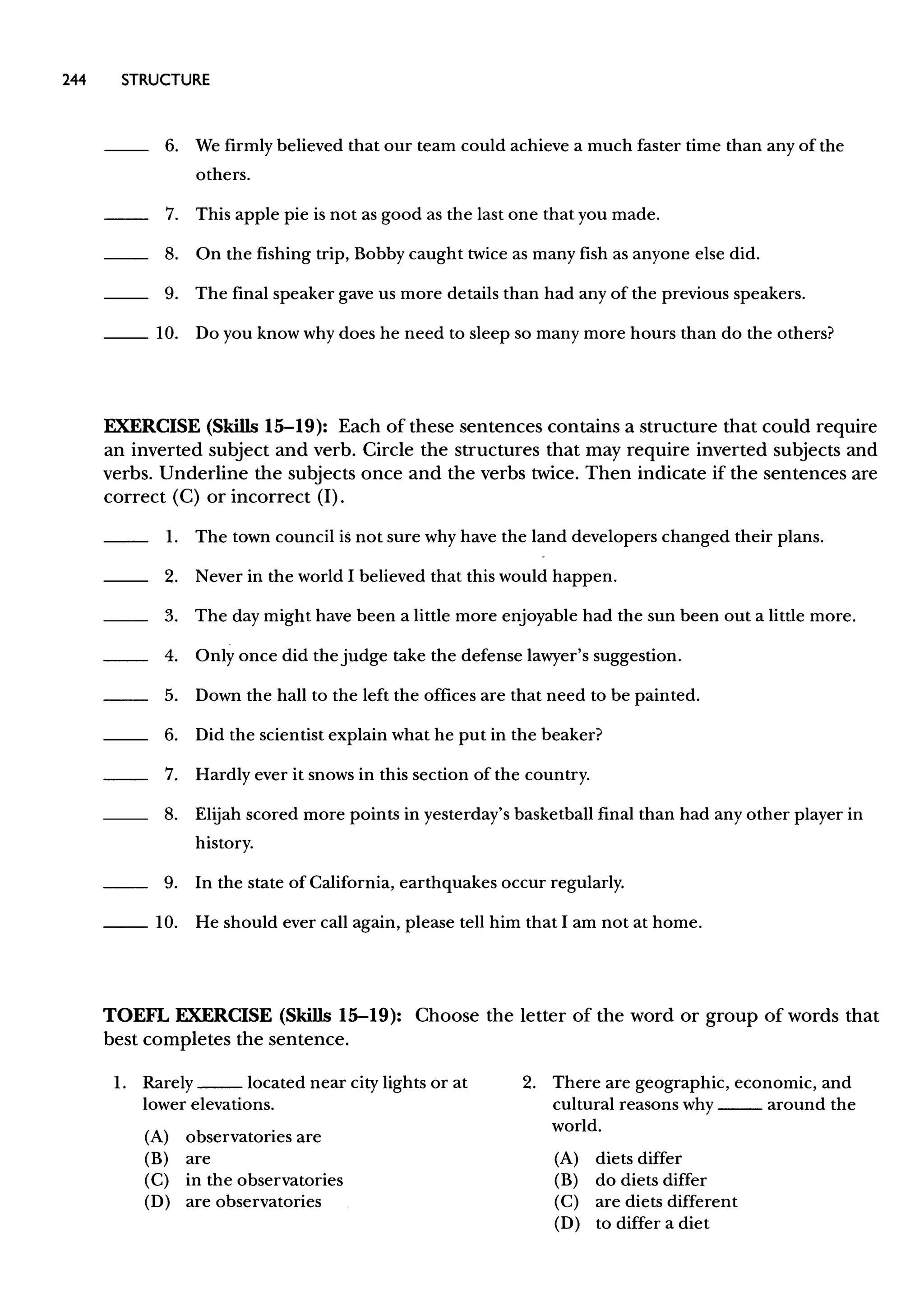 Materi Structure & Written Expression TOEFL & Key Answer (Deborah_Phillips_Longman Complete Course for the TOEFL Test Preparation)