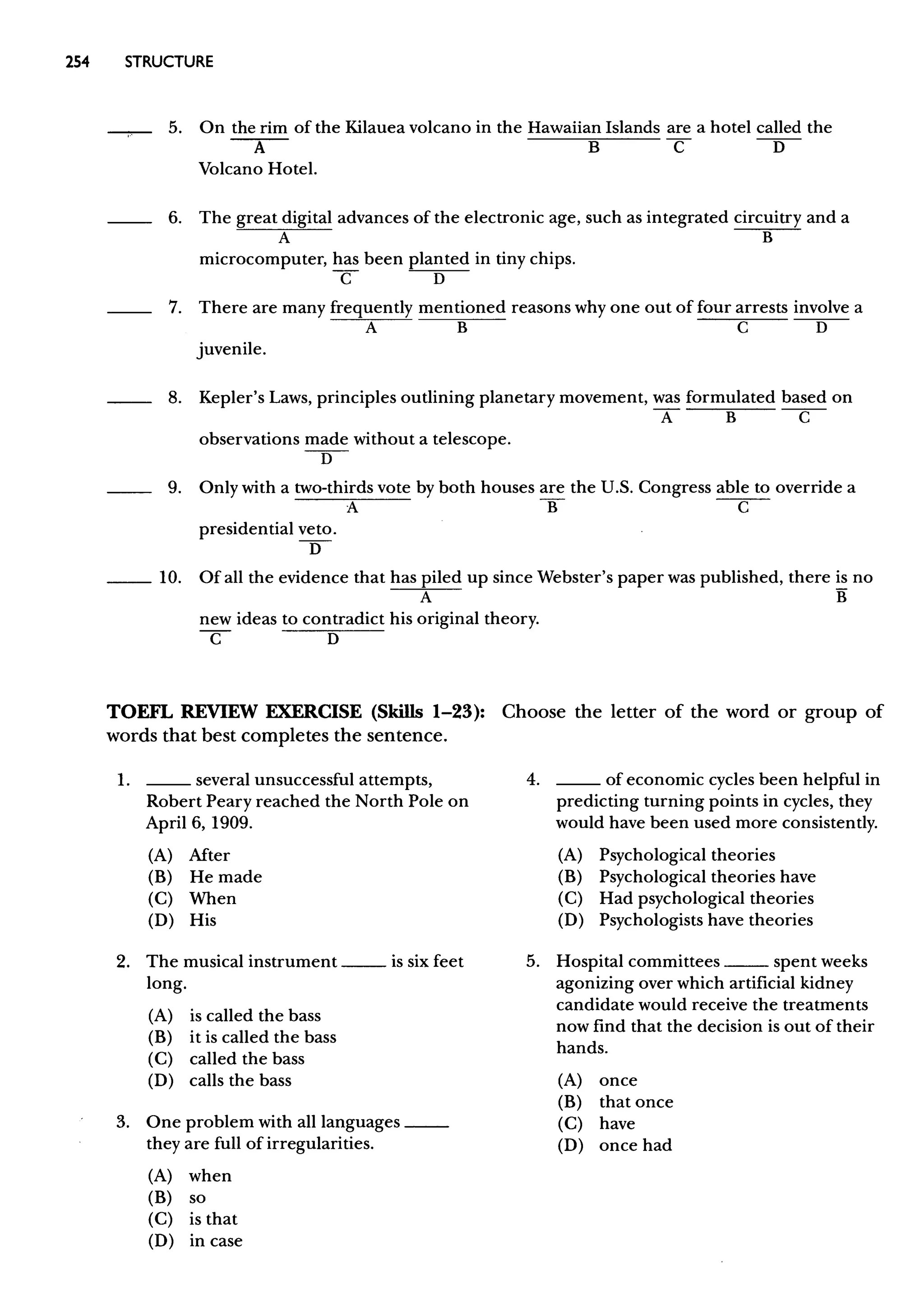 Materi Structure & Written Expression TOEFL & Key Answer (Deborah_Phillips_Longman Complete Course for the TOEFL Test Preparation)