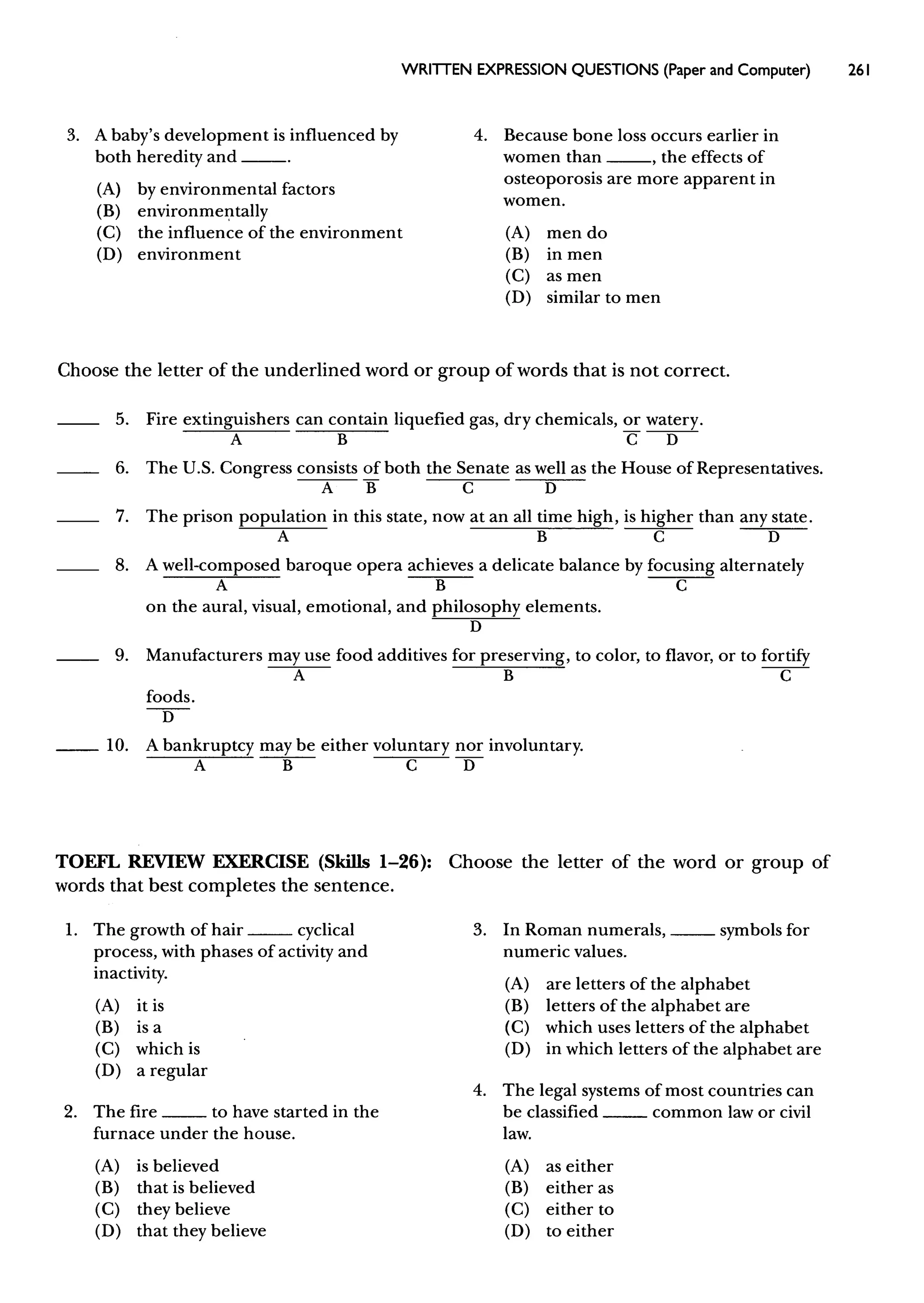 Materi Structure & Written Expression TOEFL & Key Answer (Deborah_Phillips_Longman Complete Course for the TOEFL Test Preparation)