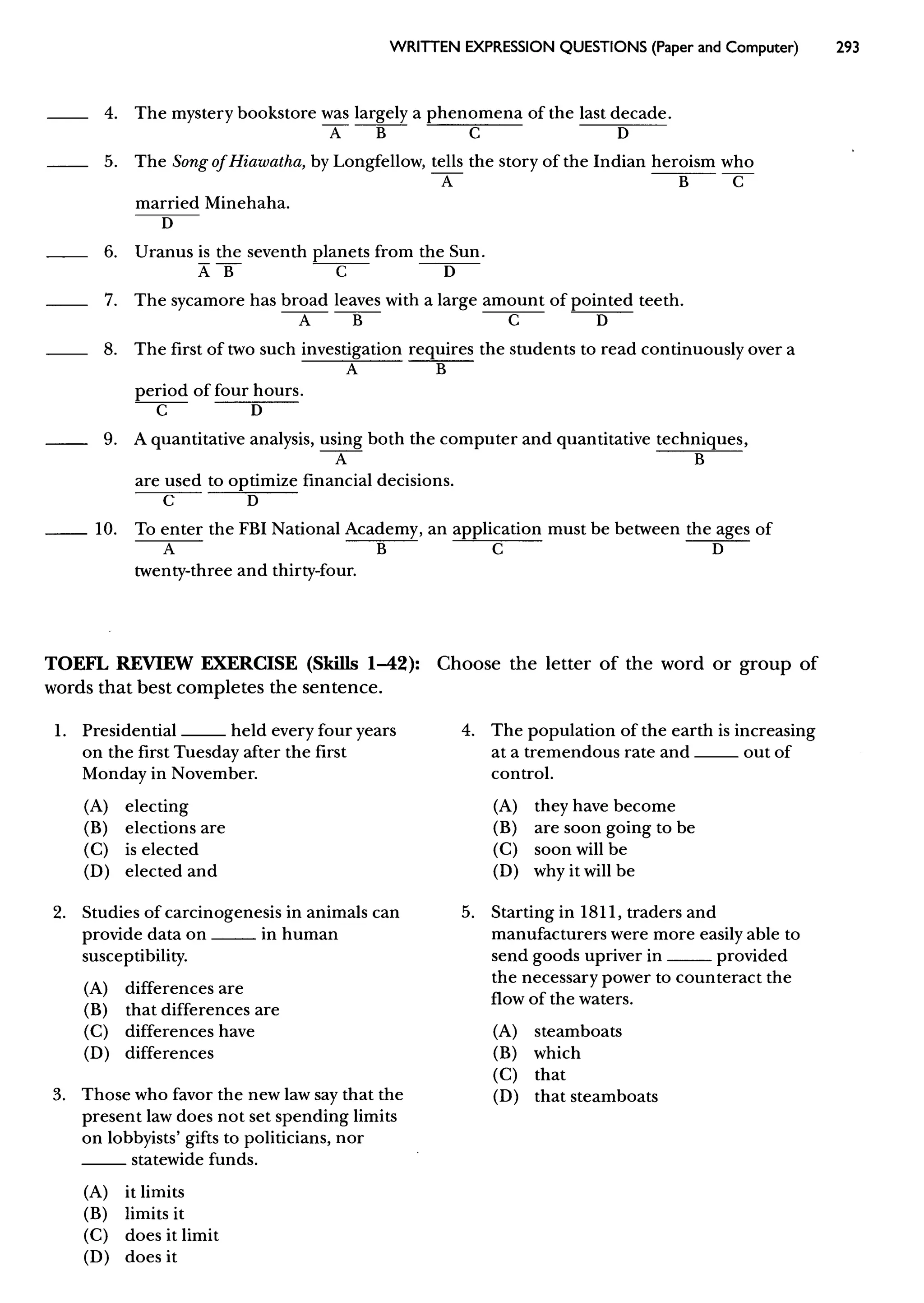 Materi Structure & Written Expression TOEFL & Key Answer (Deborah_Phillips_Longman Complete Course for the TOEFL Test Preparation)