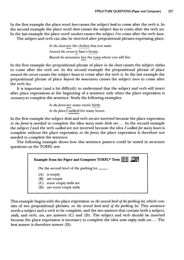 Materi structure written expression toefl deborah phillips longman 