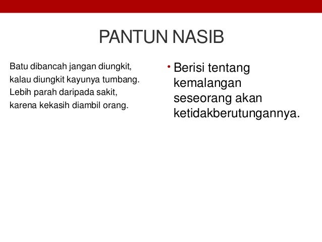 Contoh Soal Dan Materi Pelajaran 3 Contoh Pantun Nasib