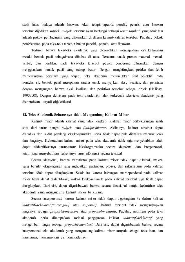 Ciri-ciri Teks Akademik