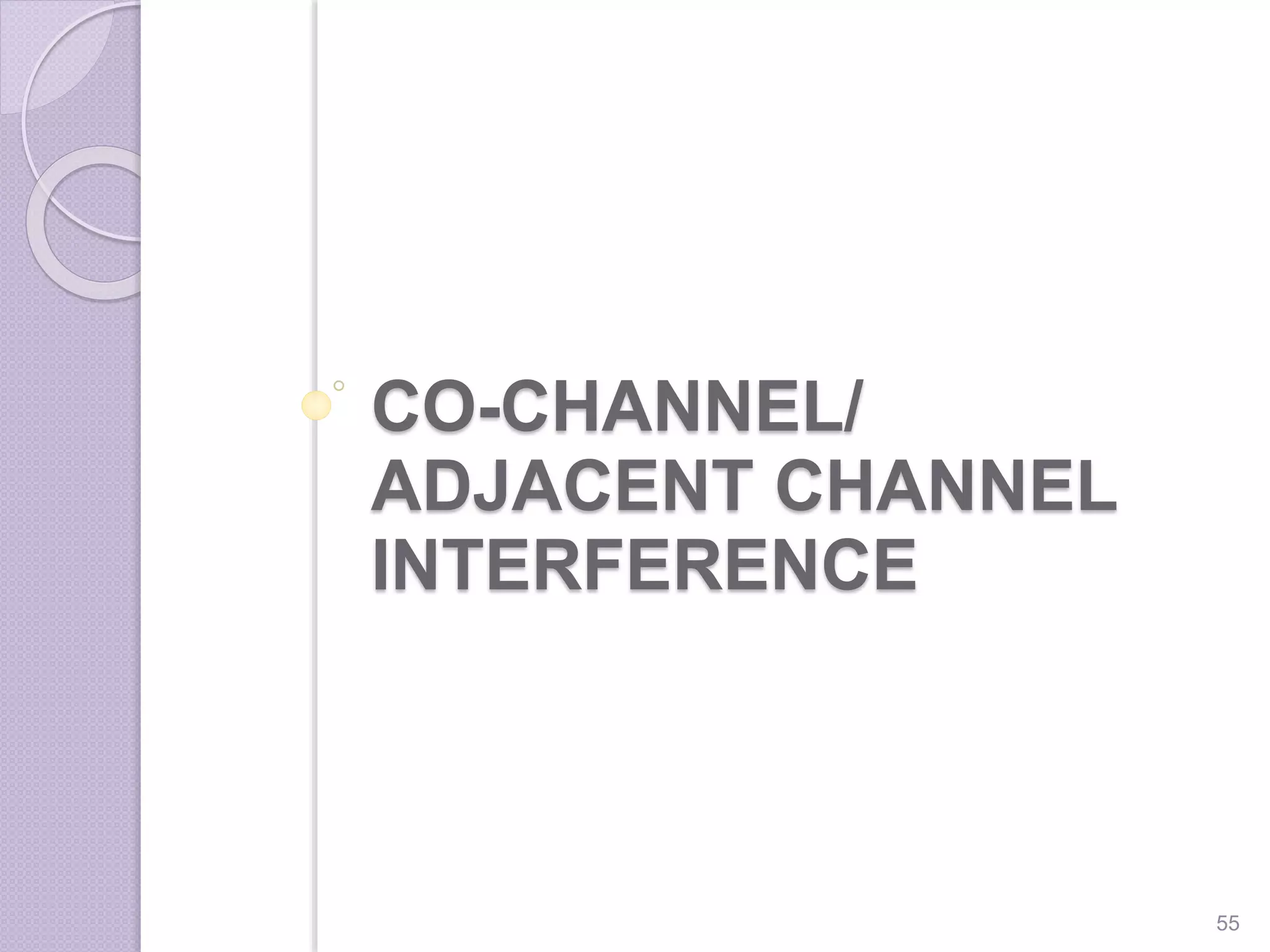 CO-CHANNEL/
ADJACENT CHANNEL
INTERFERENCE
55
 