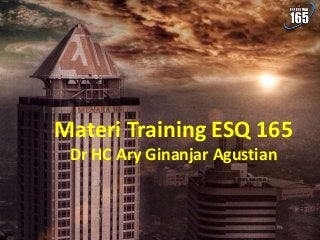 Materi Training ESQ 165
Dr HC Ary Ginanjar Agustian
 