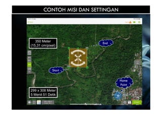 350 Meter
(15,31 cm/pixel)
299 x 308 Meter
5 Menit 51 Detik
CONTOH MISI DAN SETTINGAN
Start
End
Home
Point
 