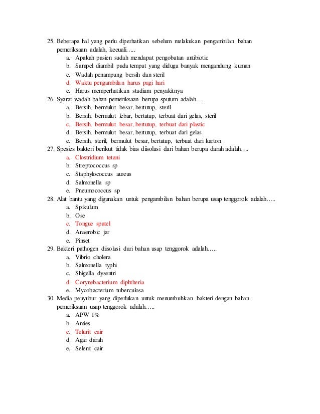 Soal Dan Jawaban Bakteriologi