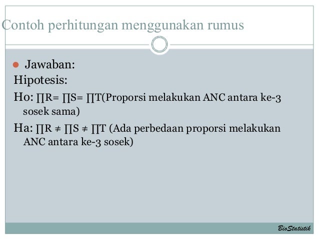 Uji chi square secara manual dan spss