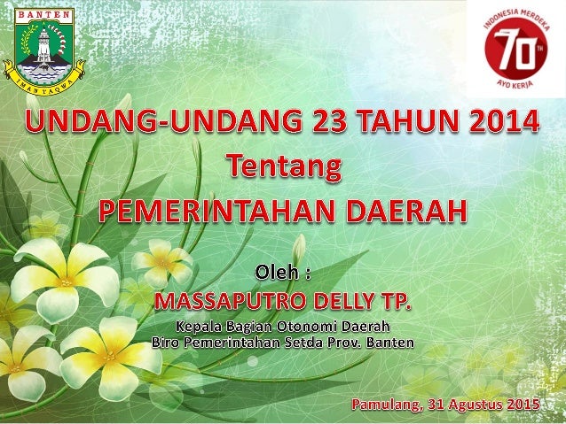 Perspektif Uu 23 Tahun 2014 Ttg Pemerintahan Daerah
