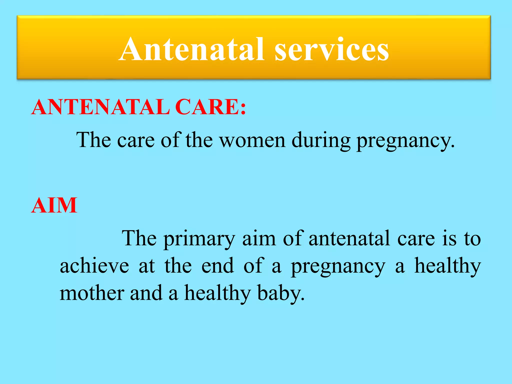 Maternal and child health care services | PPTX