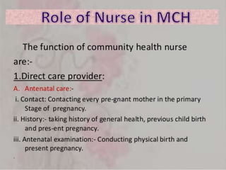 Maternal And Child Health Care Services