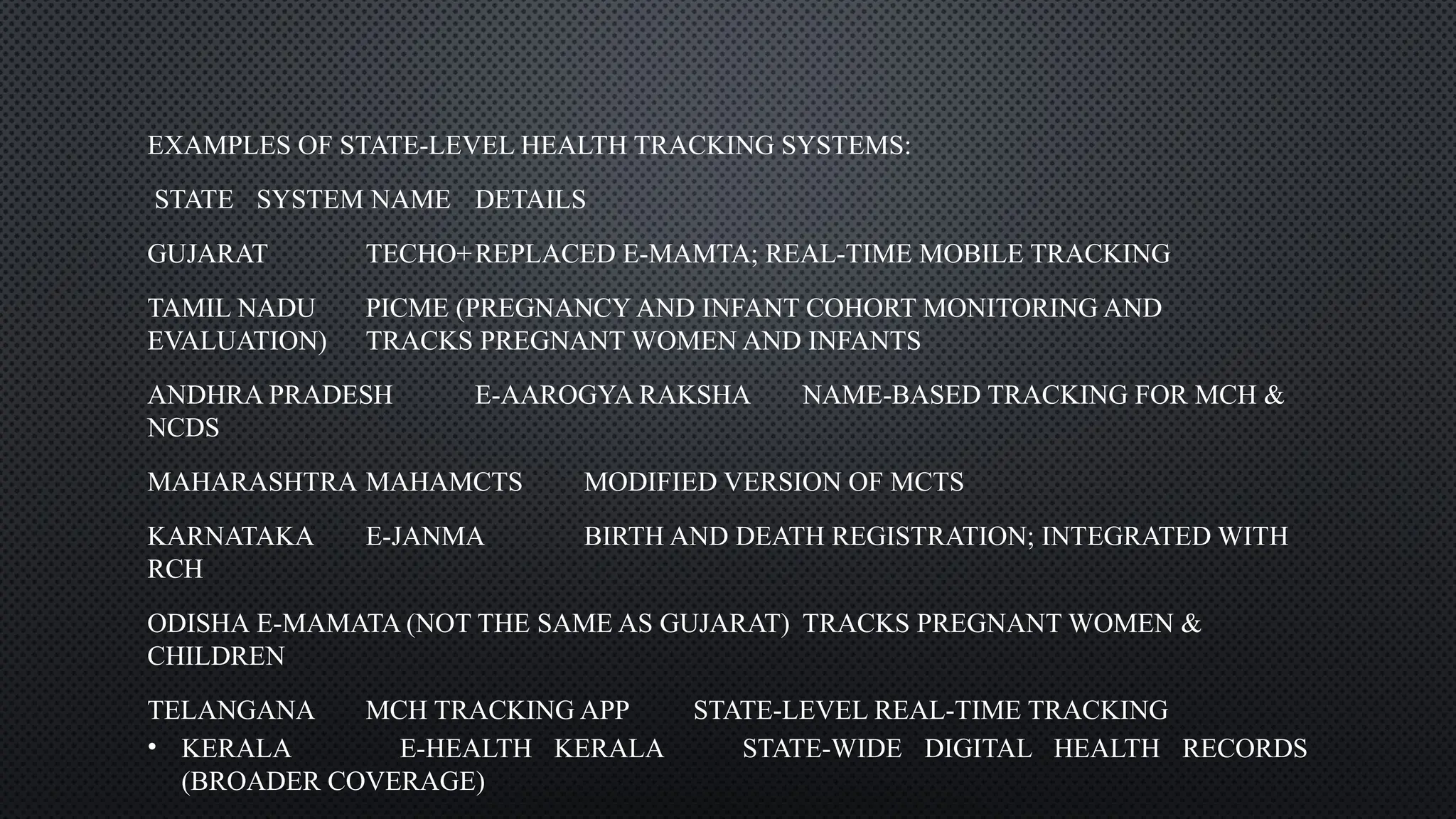 Maternal and Child Tracking system & RCH portal | PPTX