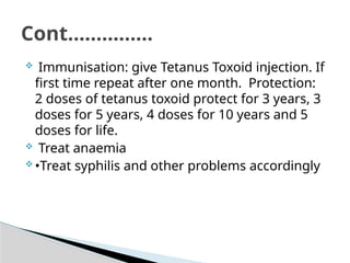 Tetanus Protection Maternal Health Services for all mothers | PPTX