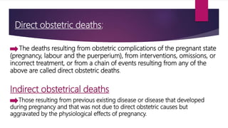 Maternal morbidity and mortality