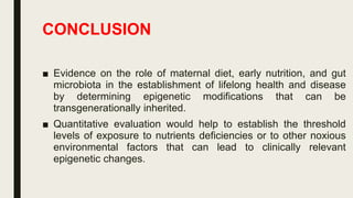 Maternal Nutrition and Epigenetics | PDF