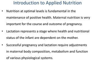 Maternal nutrition unit i | PPTX