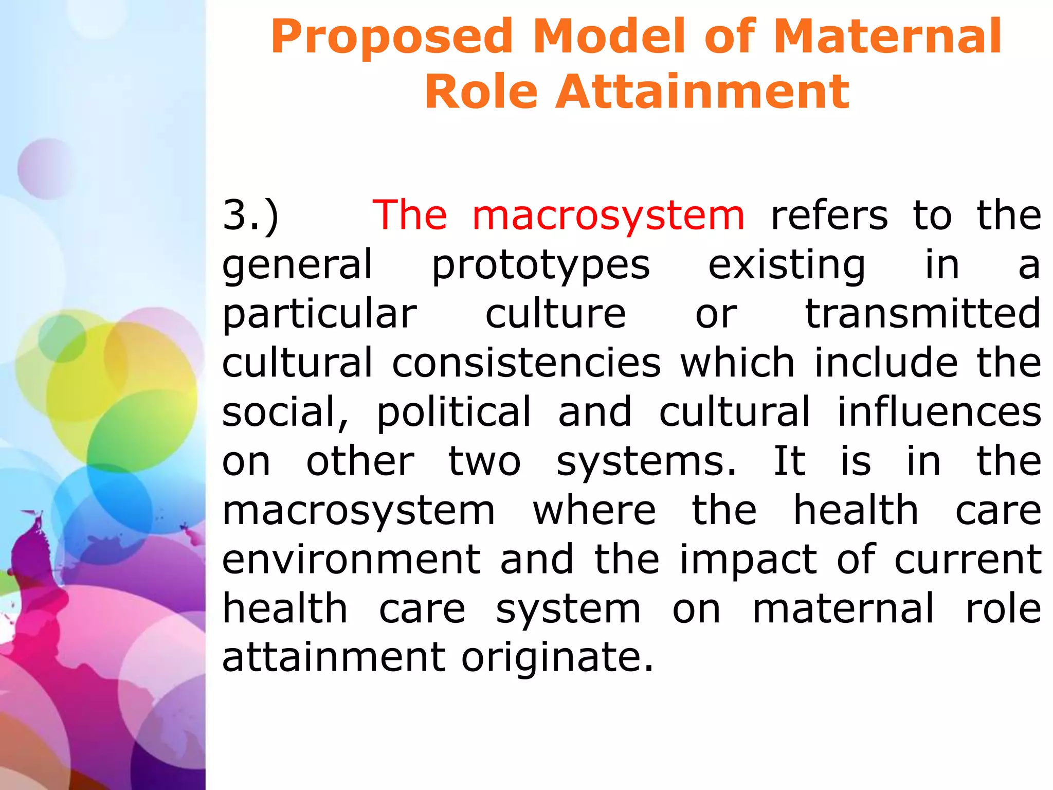 Maternal role attainment theory | PPTX | Pregnancy | Reproductive Health