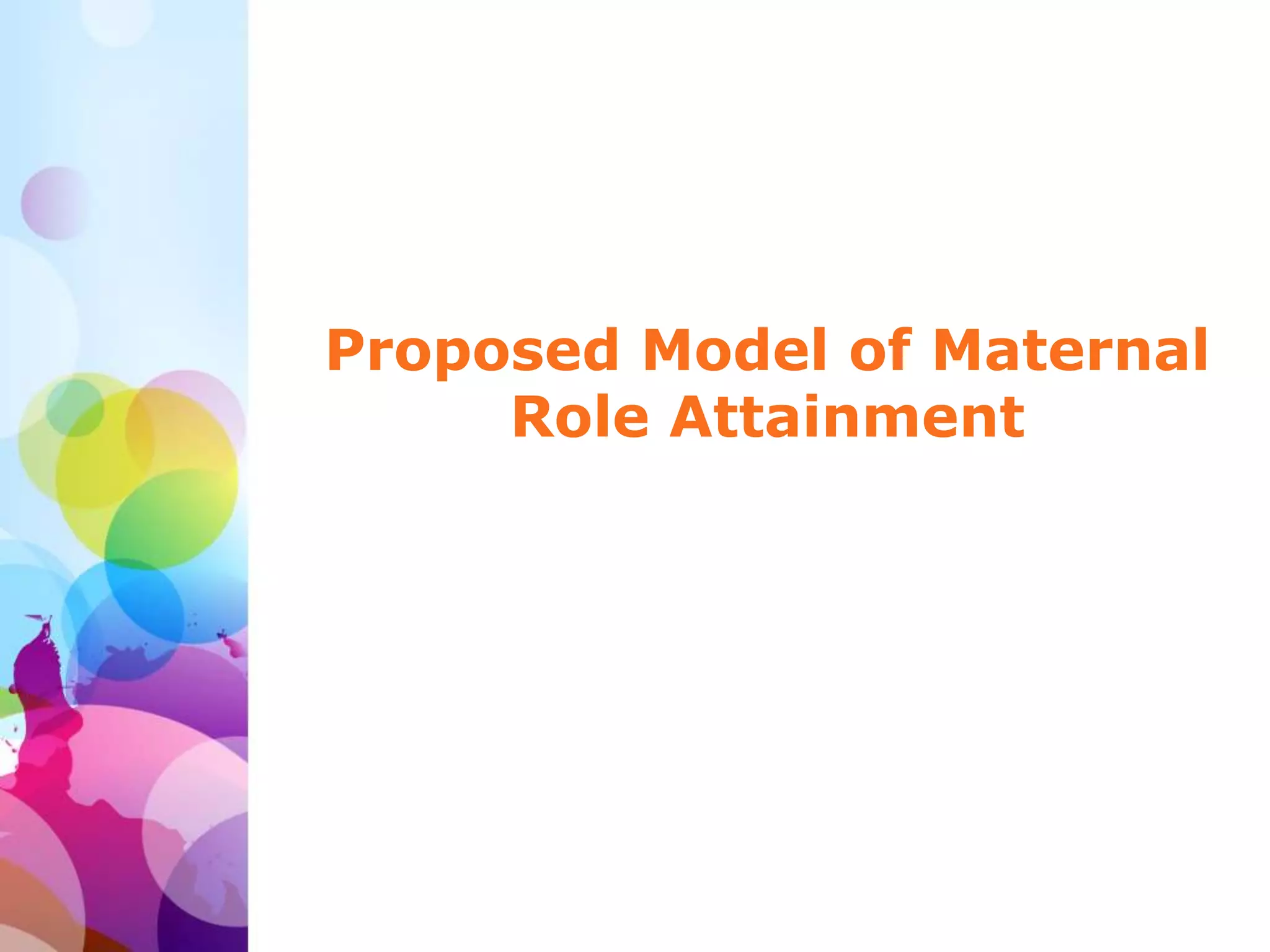 Maternal role attainment theory