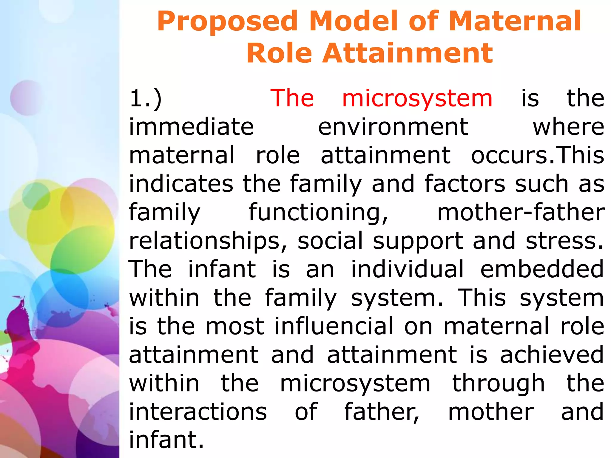 Maternal role attainment theory