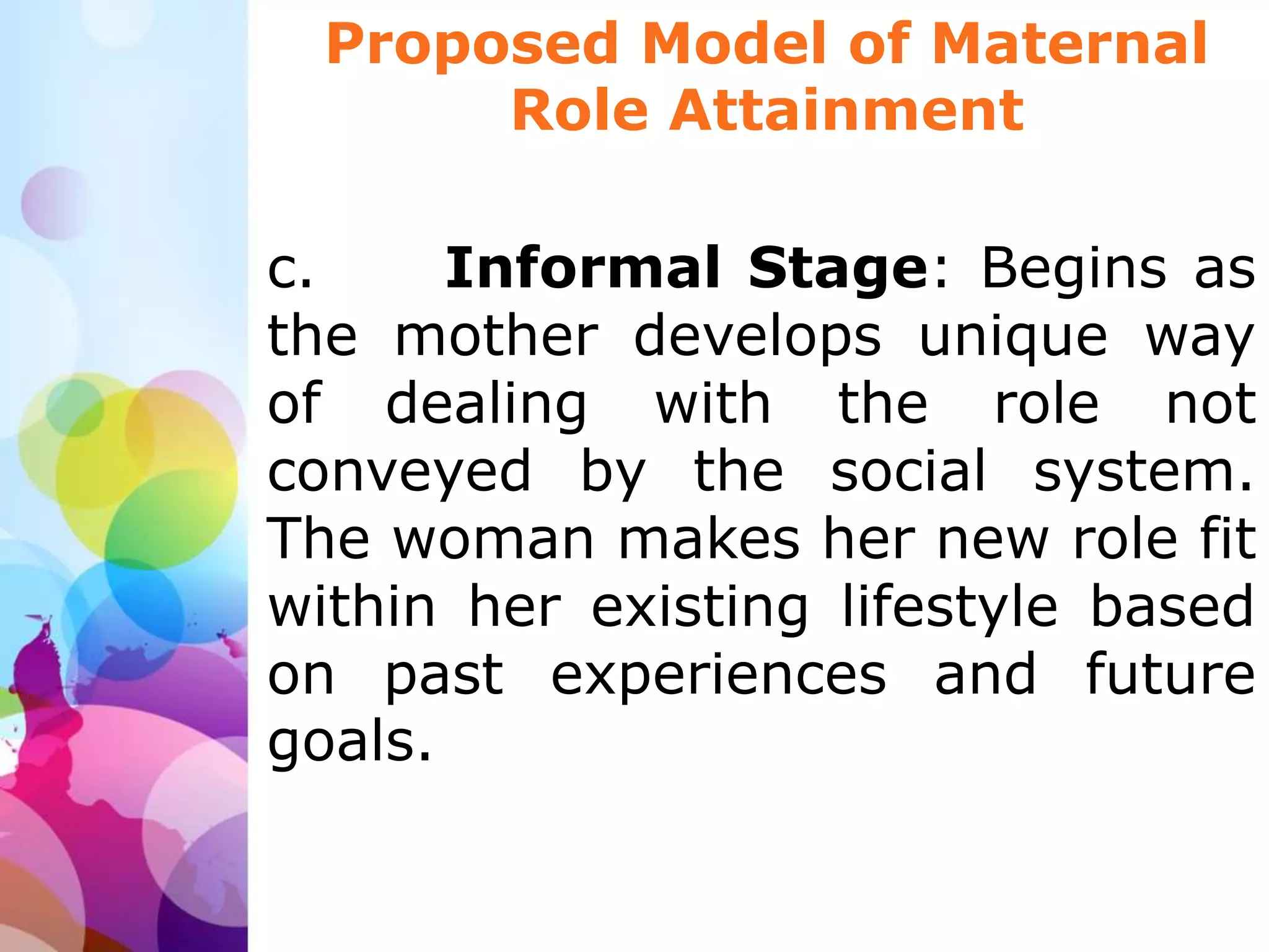 Maternal role attainment theory