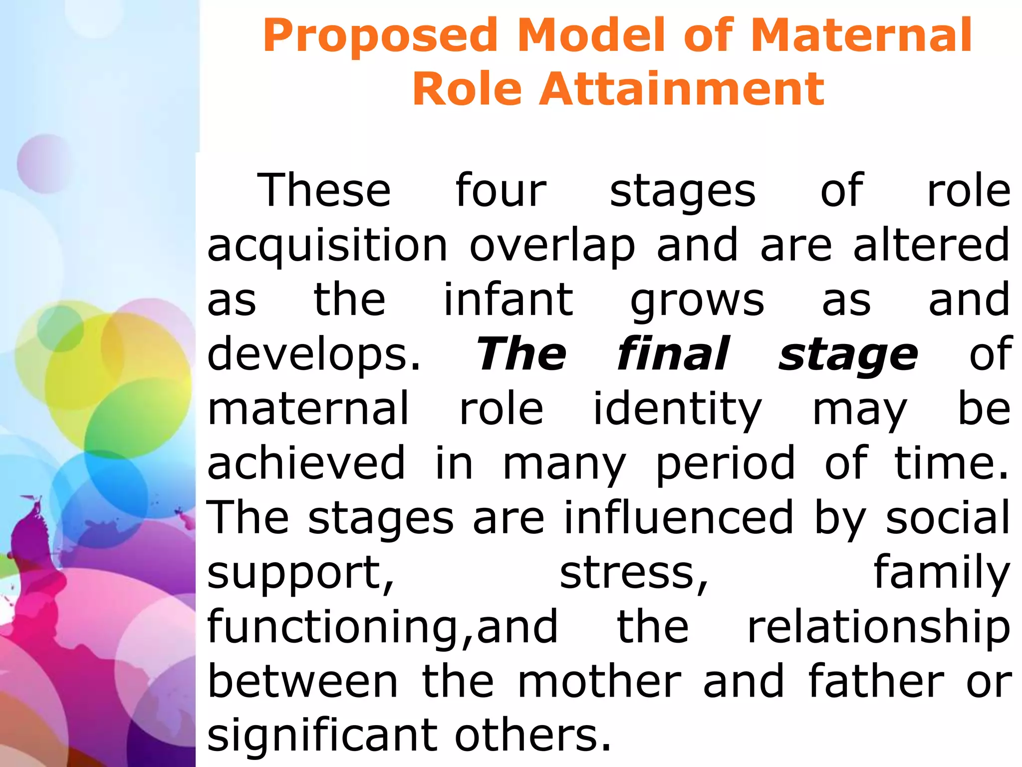 Maternal role attainment theory