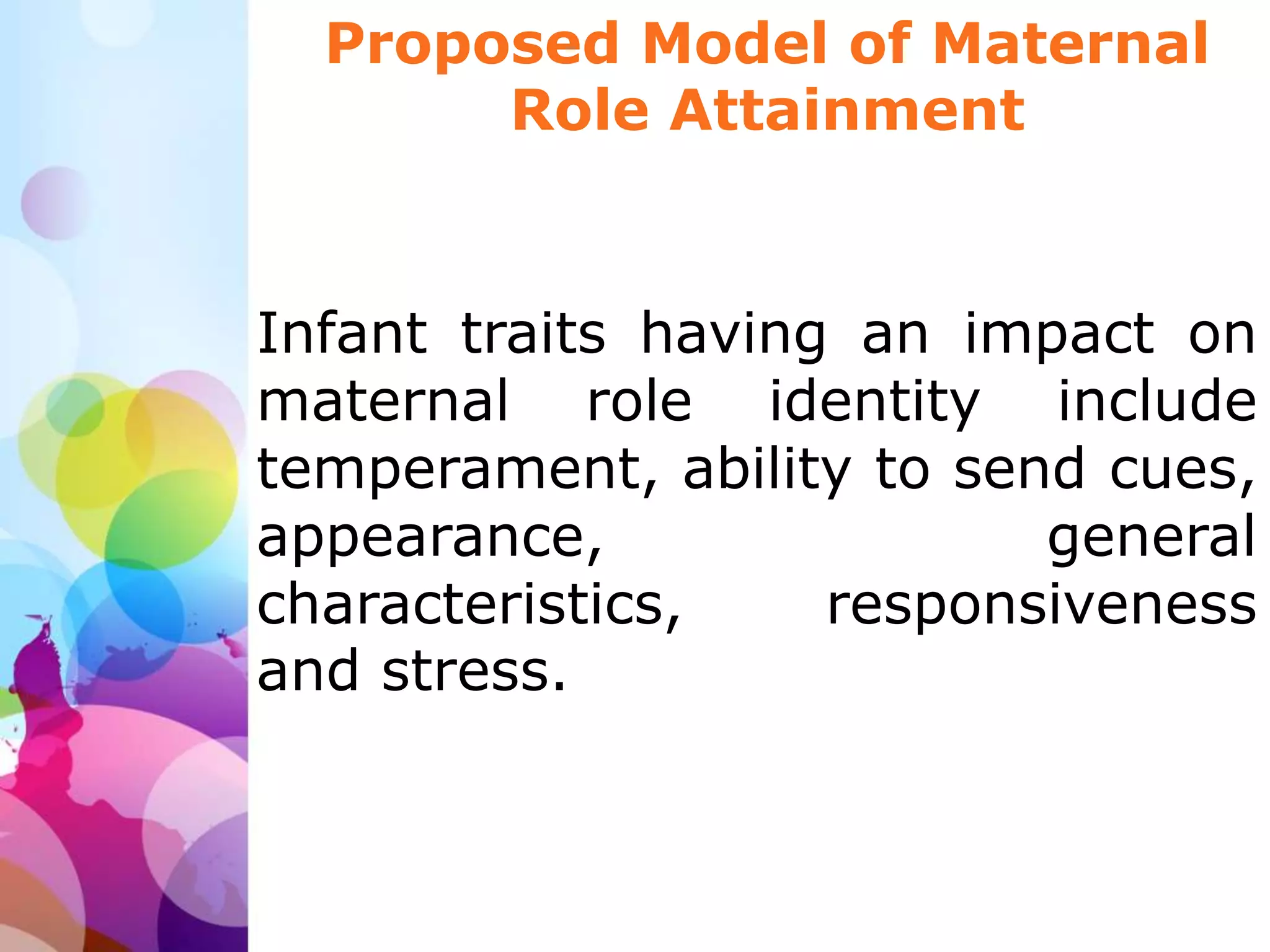 Maternal role attainment theory