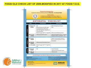 FOGSI OLD CHECK LIST OF 2009,MODIFIED IN 2017 AT FOGSI T.O.G.
 