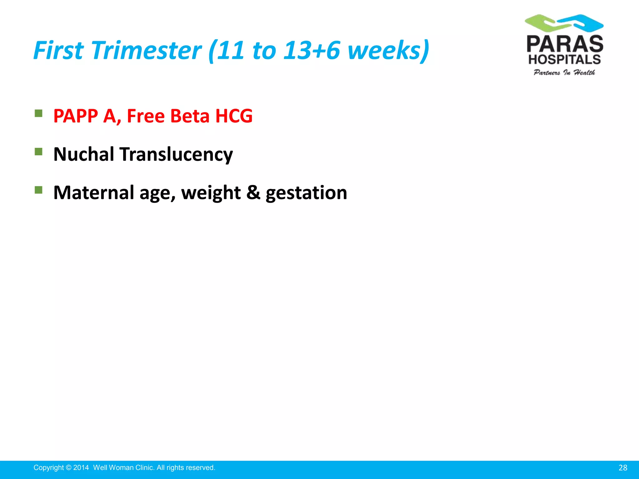 Maternal screening in Pregnancy (Double & quadruple marker) PPT