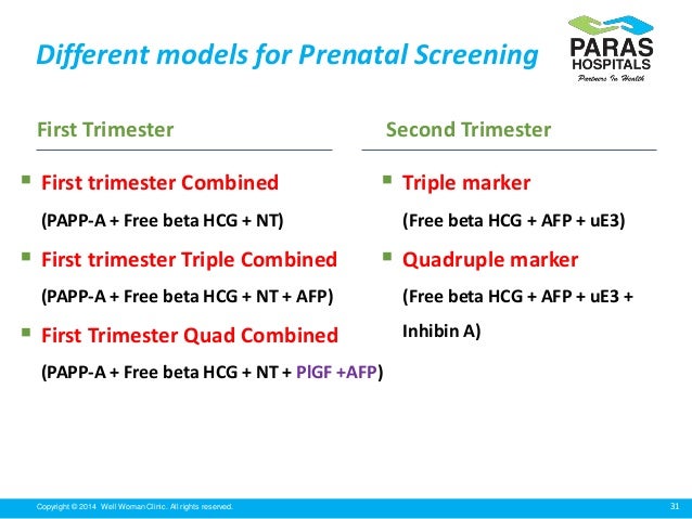 Maternal Screen Screening In Pregnancy Double Quadruple Marker