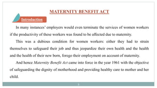 Maternity act 1961