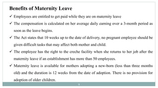 Maternity act 1961